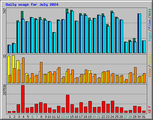 Daily usage for July 2024