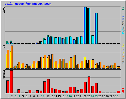 Daily usage for August 2024