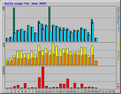 Daily usage for June 2025