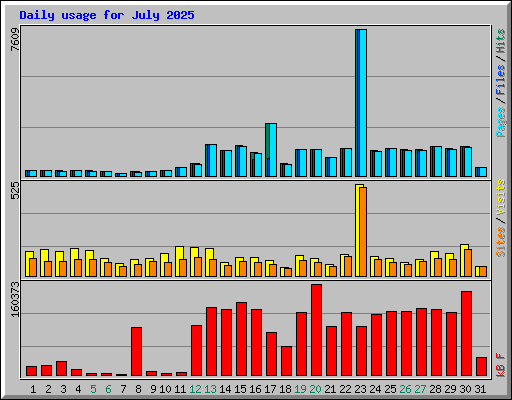 Daily usage for July 2025