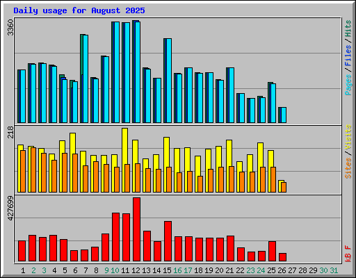 Daily usage for August 2025
