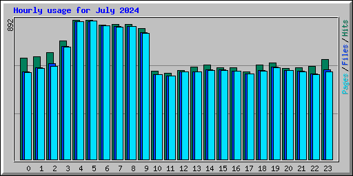 Hourly usage for July 2024